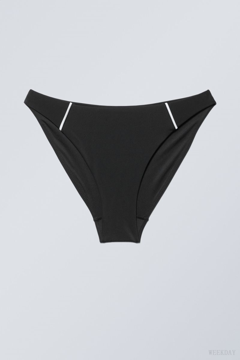 Black Weekday High Cut Bikini Bottoms | TIRX7215