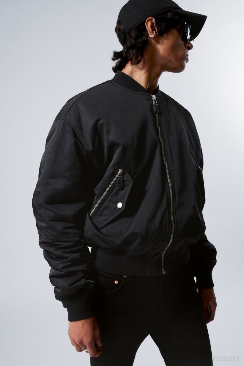 Black Weekday Jon Bomber Jacket | JWTK4167