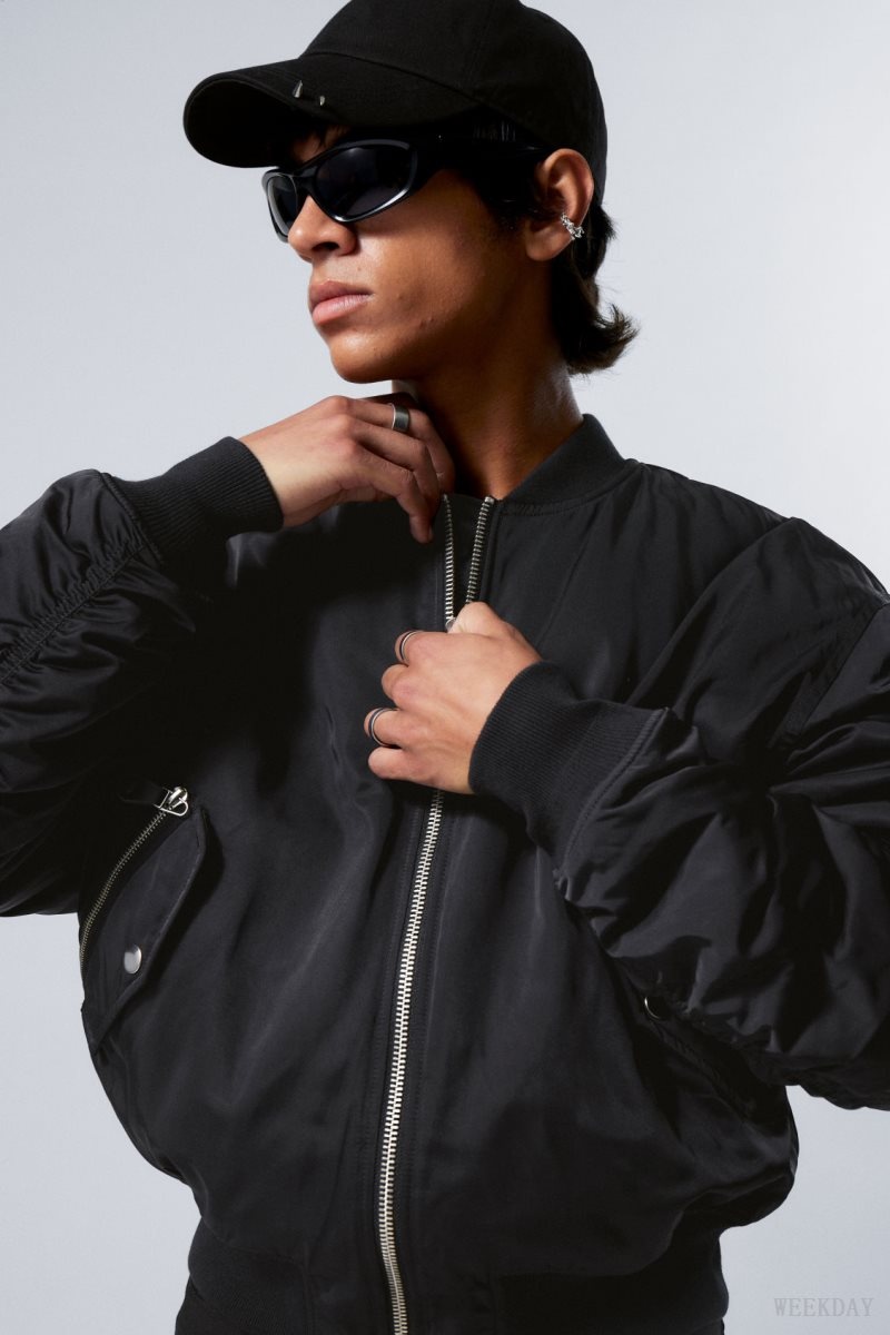 Black Weekday Jon Bomber Jacket | JWTK4167