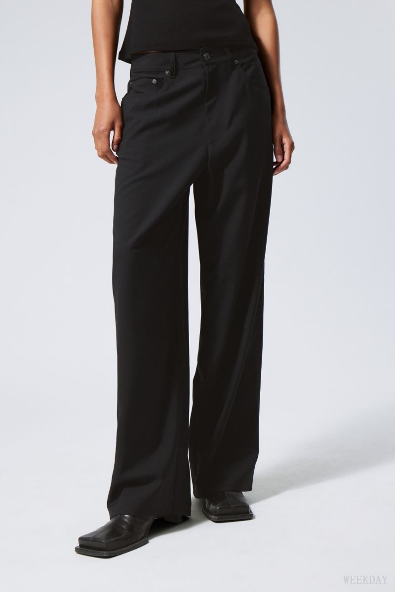 Black Weekday Juun Baggy Trousers | CKCG0250