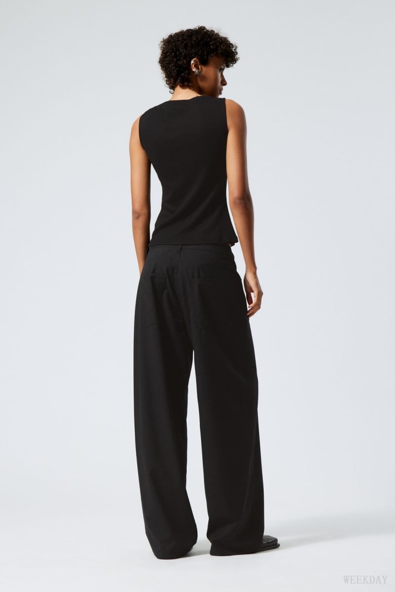 Black Weekday Juun Baggy Trousers | CKCG0250