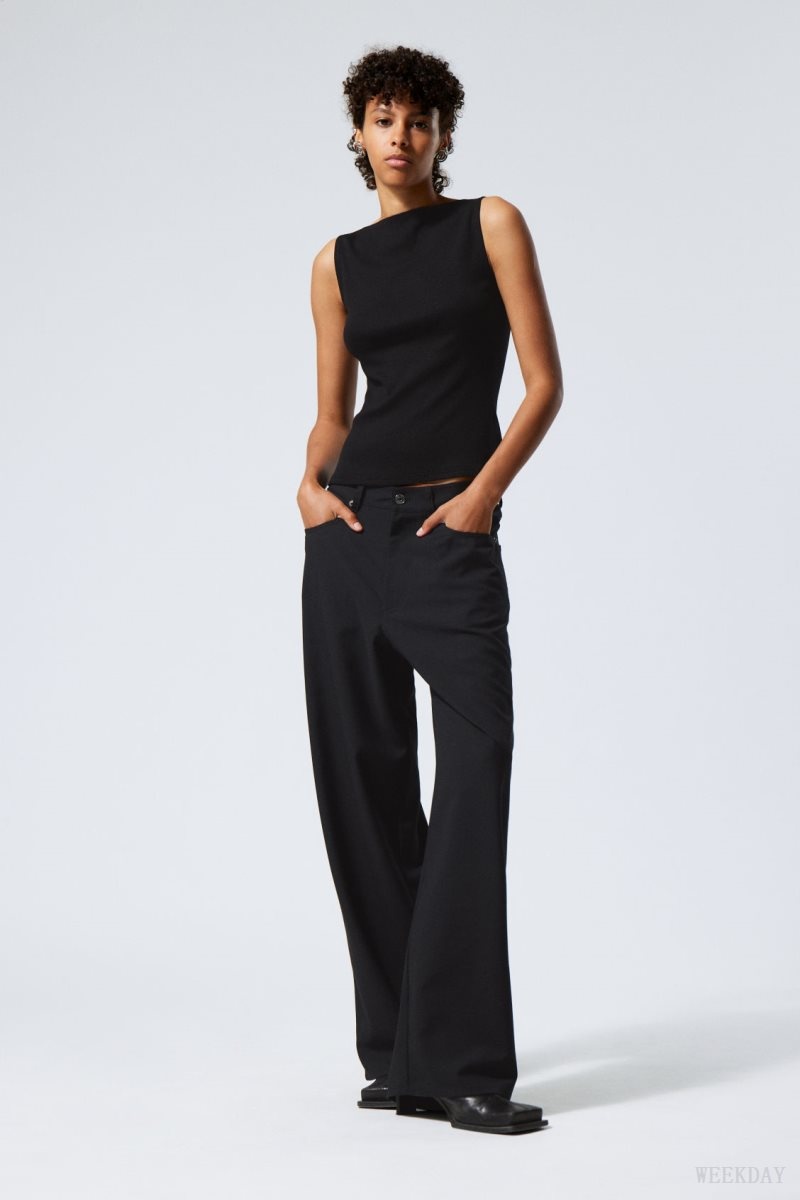 Black Weekday Juun Baggy Trousers | CKCG0250