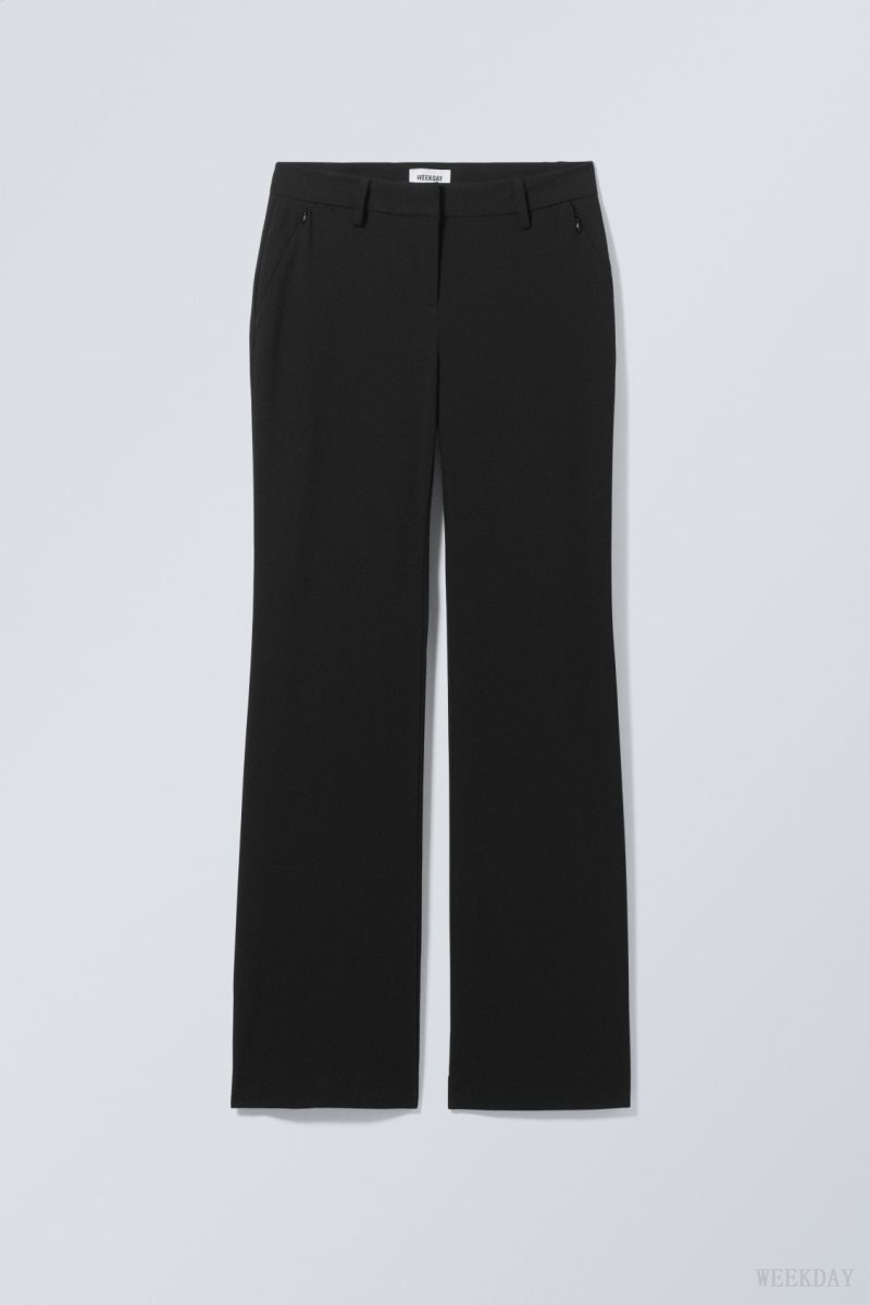 Black Weekday Kate Flared Suiting Trousers | IFDL2803