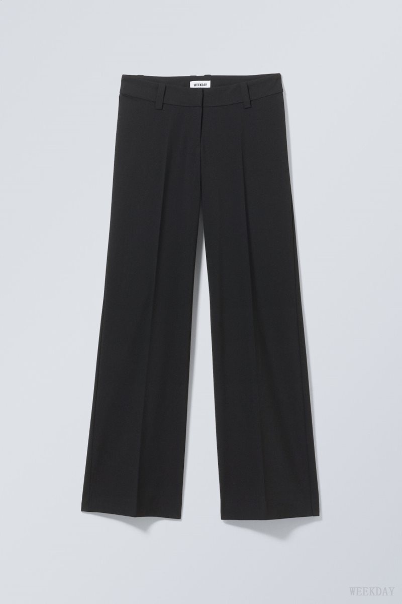 Black Weekday Keel Low Suiting Trousers | FAWH4282