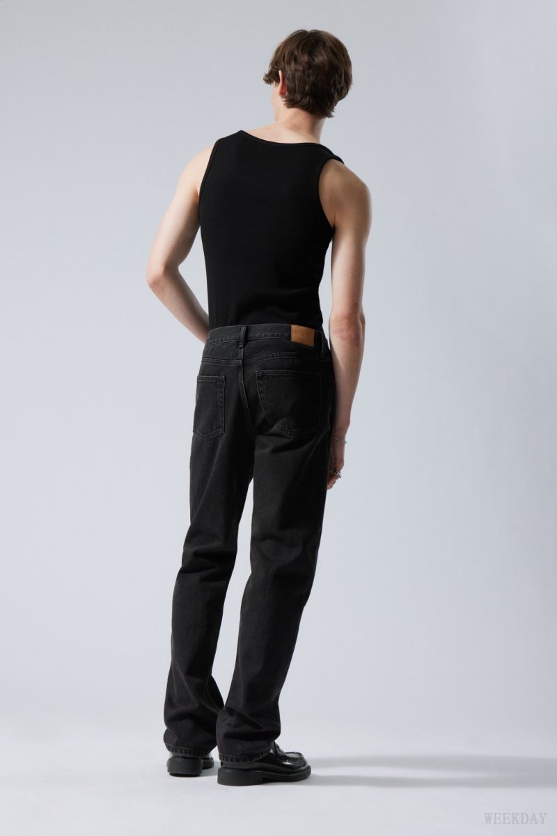 Black Weekday Klean Regular Straight Jeans | AFDP2594