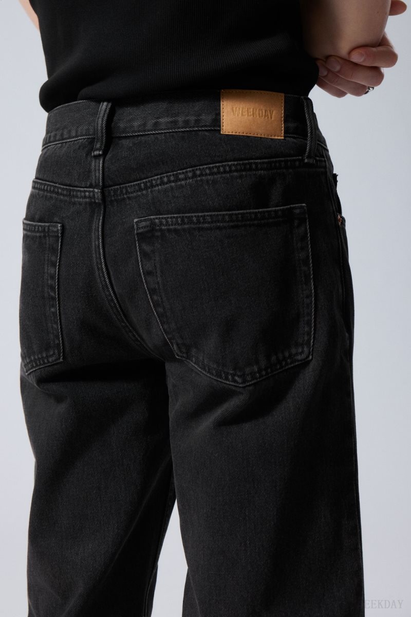 Black Weekday Klean Regular Straight Jeans | AFDP2594