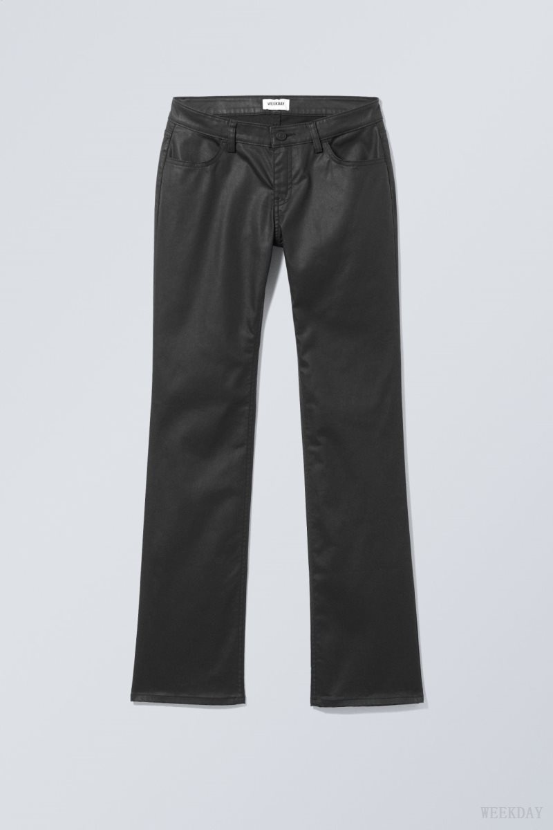 Black Weekday Lana Coated Trousers | PICL6680