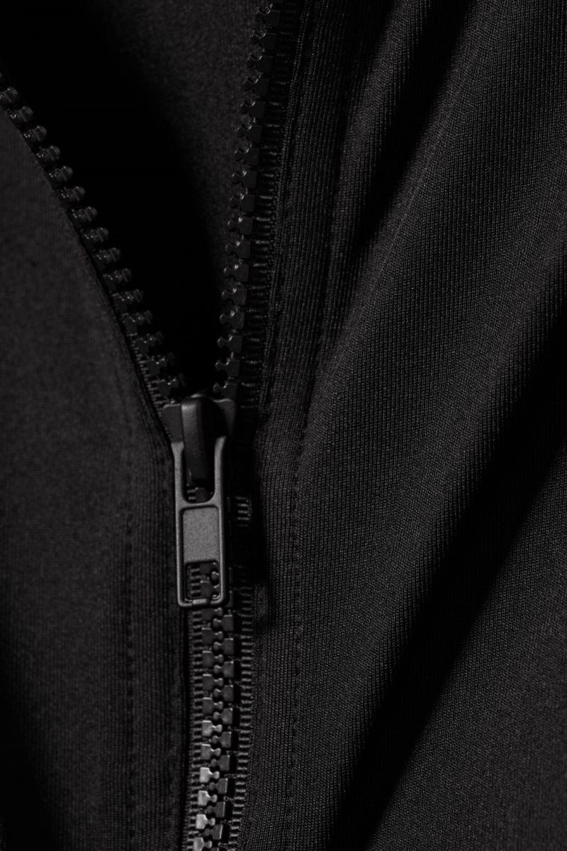 Black Weekday Liah Tight Zip Hoodie | MWUN9230