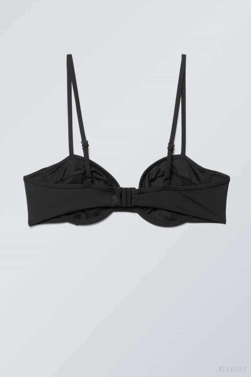 Black Weekday Low Wire Bikini Top | DOFW7978