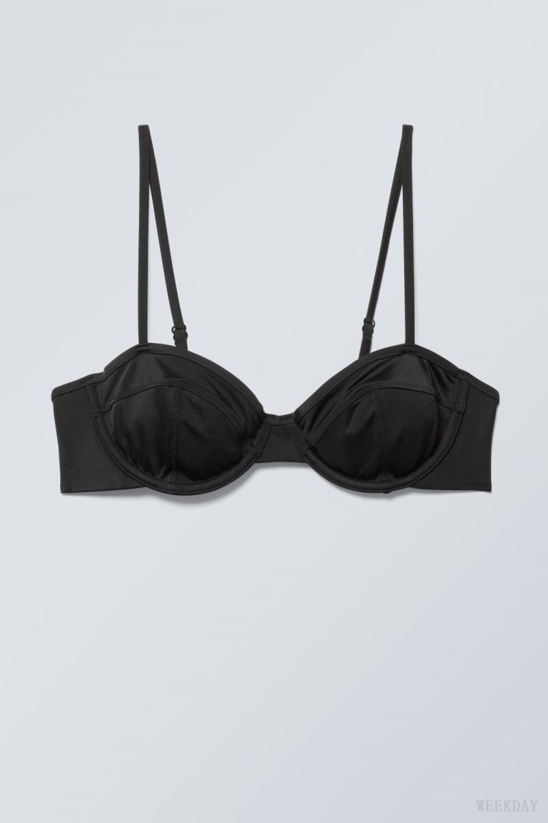 Black Weekday Low Wire Bikini Top | DOFW7978