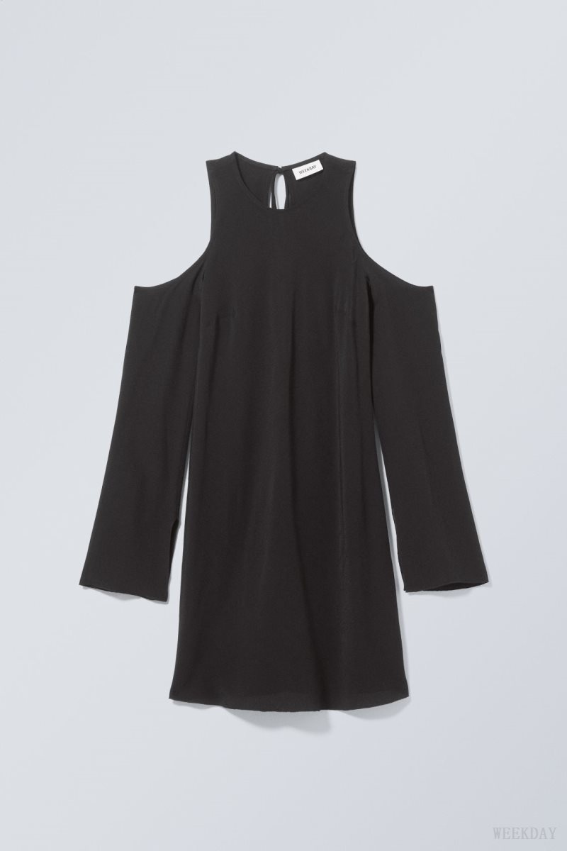 Black Weekday Lycke Shoulder Dress | YANN4939