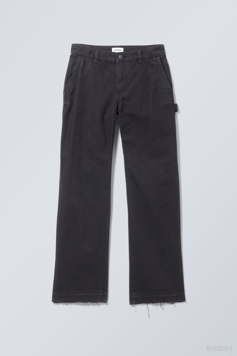 Black Weekday Mace Carpenter Trousers | QNZS2482