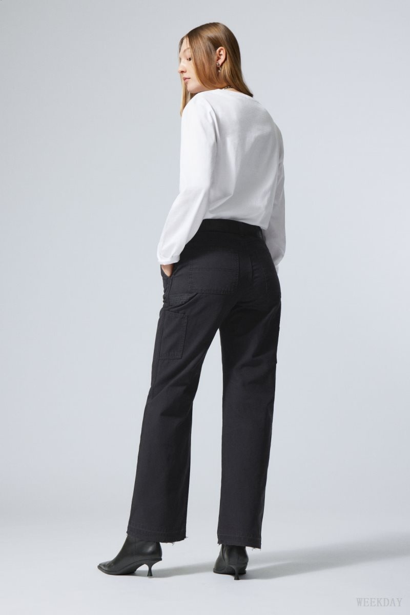 Black Weekday Mace Carpenter Trousers | QNZS2482