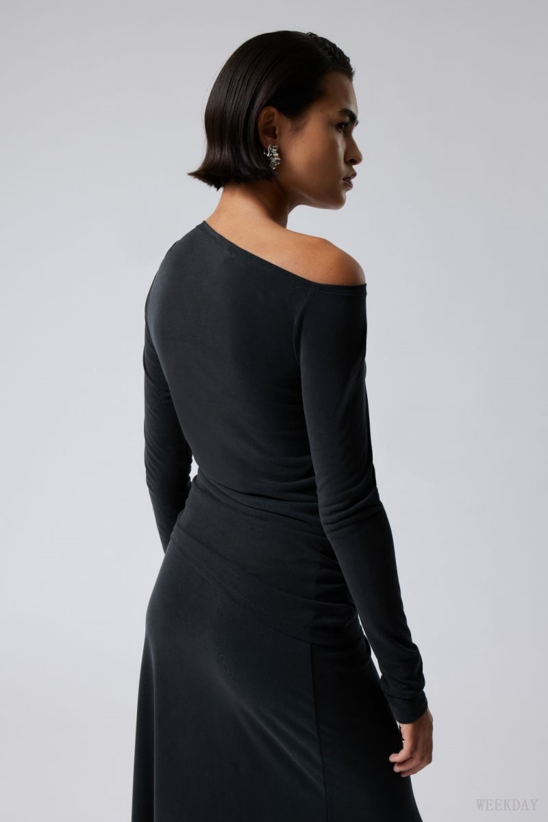 Black Weekday Main Asymmetric Long Sleeve | RBZR1003