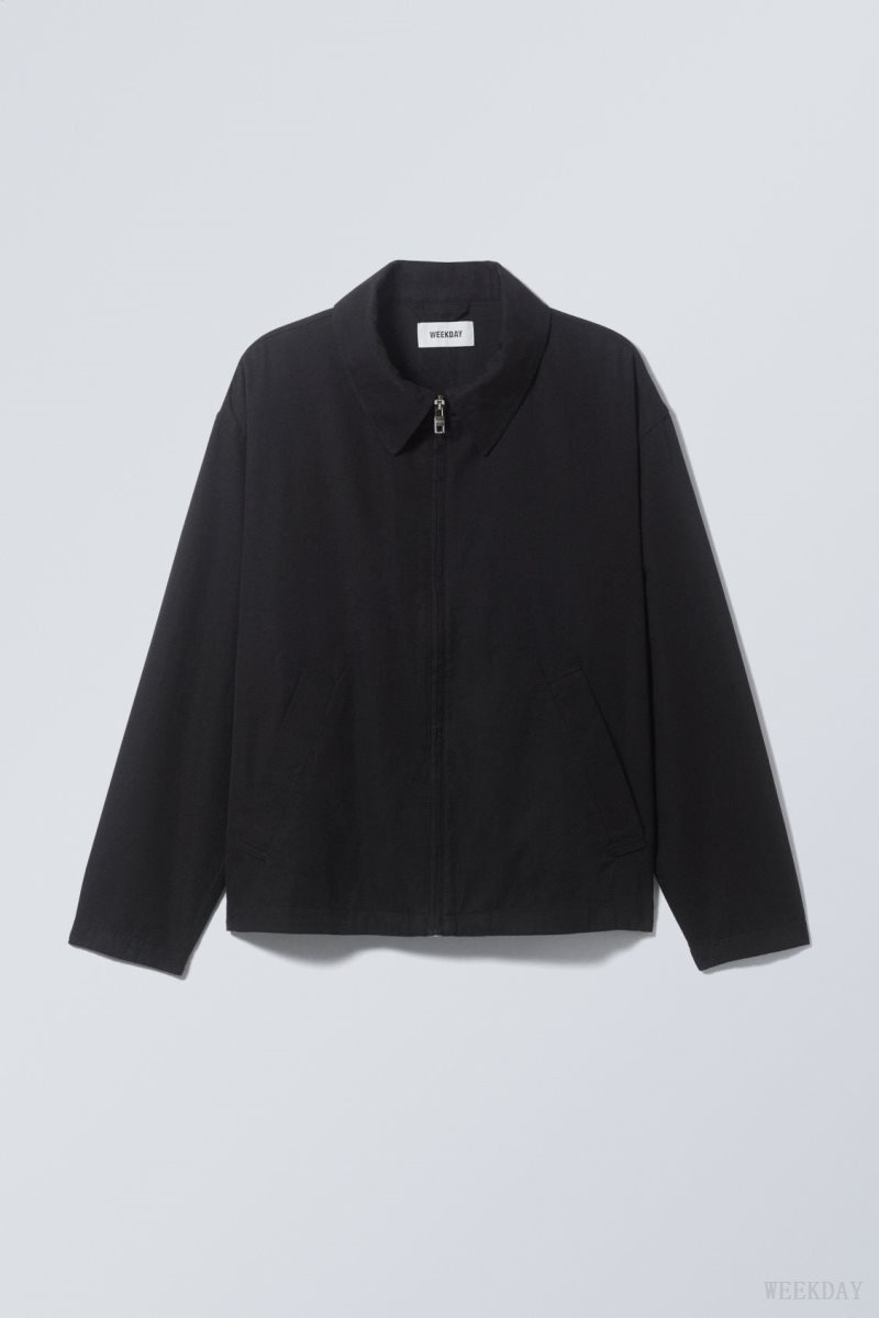 Black Weekday Martin Linen Jacket | NROO7951