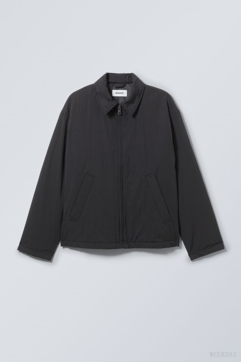 Black Weekday Martin Nylon Jacket | TCFY1339