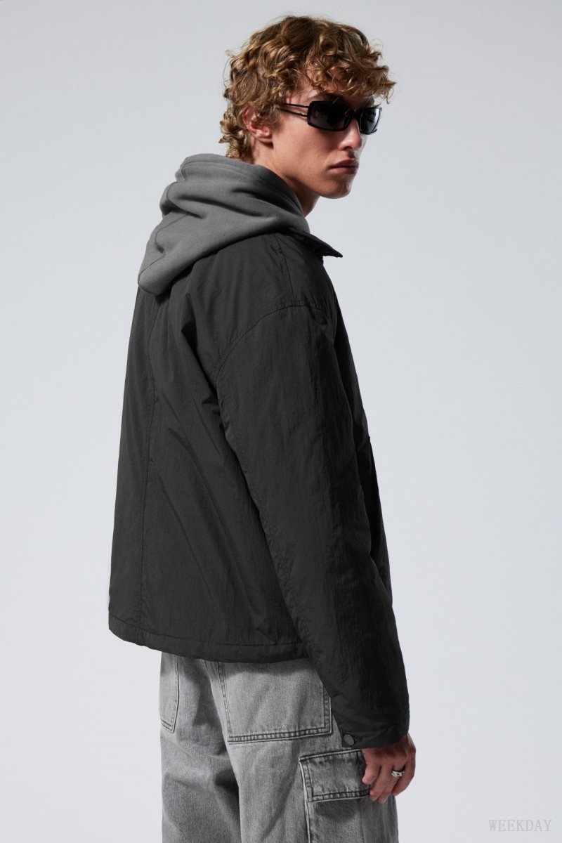 Black Weekday Martin Nylon Jacket | TCFY1339