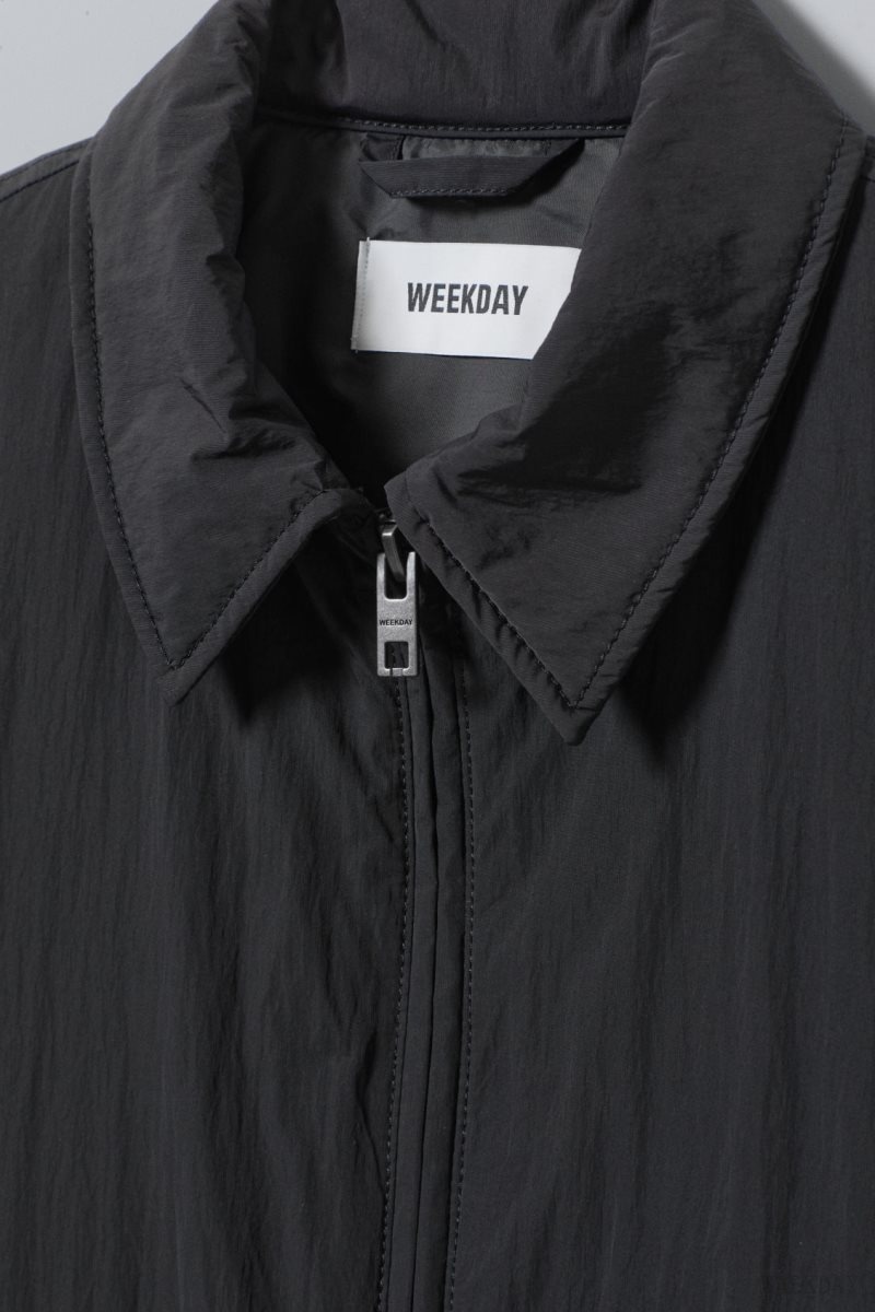 Black Weekday Martin Nylon Jacket | TCFY1339