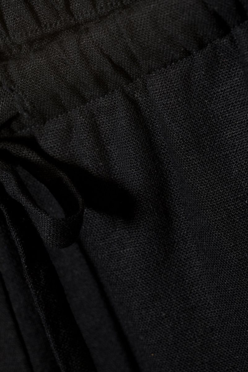 Black Weekday Mia Linen Mix Trousers | JJWX6075