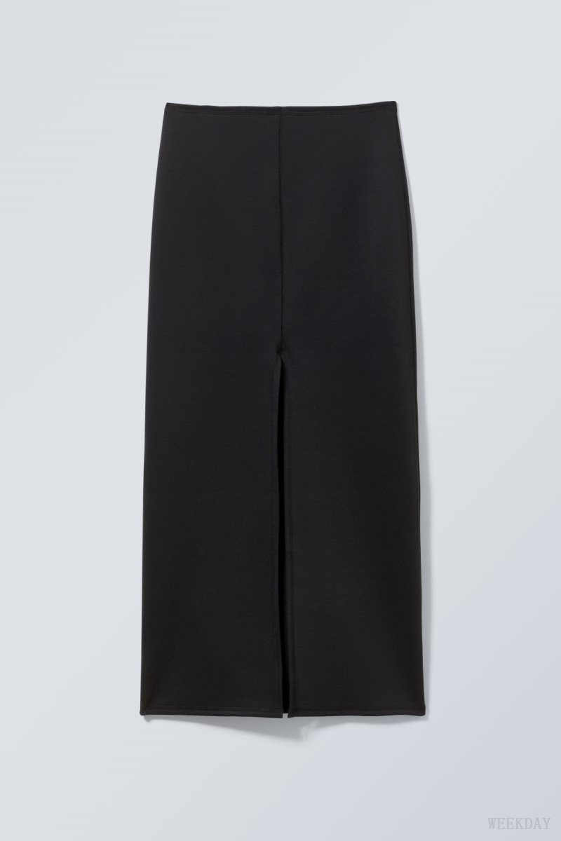 Black Weekday Minimal Long Skirt | JKPT9648