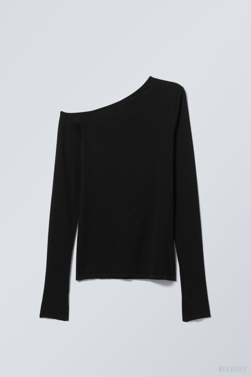 Black Weekday Myra Seamless Longsleeve Top | AEQV8705