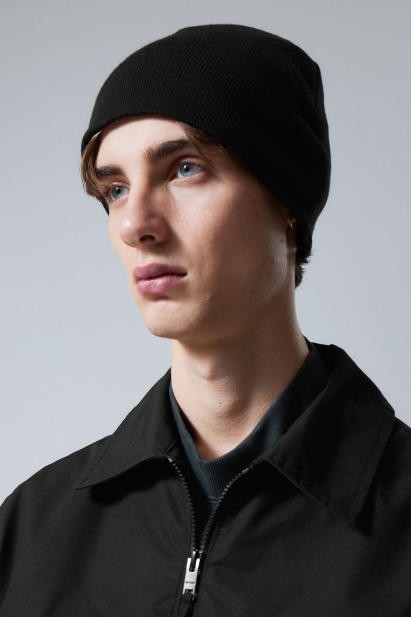 Black Weekday No Fold Beanie | EIPF8587