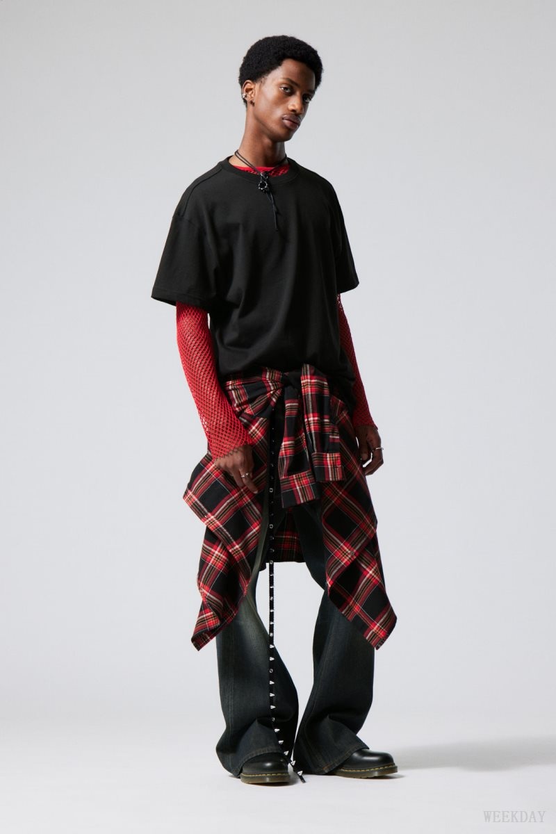 Black Weekday Oversized Graphic Printed T-shirt | XWBW7788