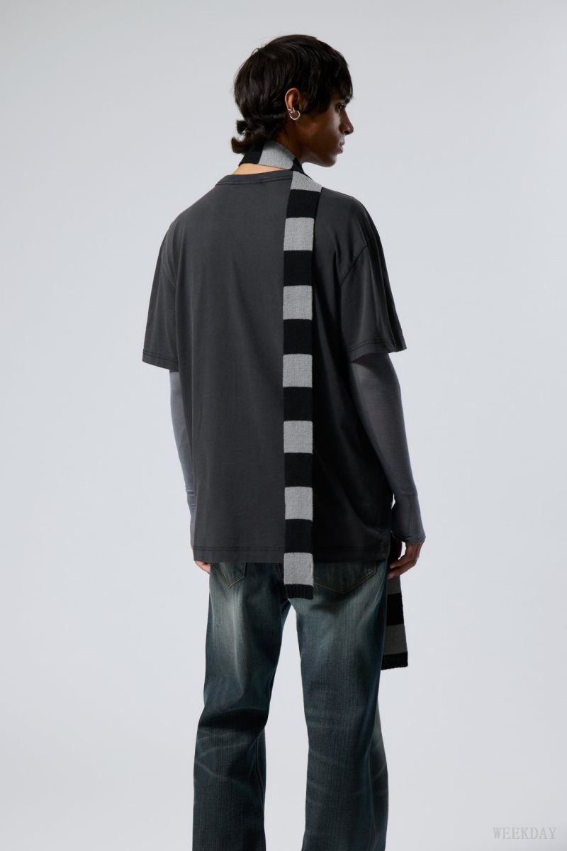 Black Weekday Oversized Graphic Printed T-shirt | ZGRE5354