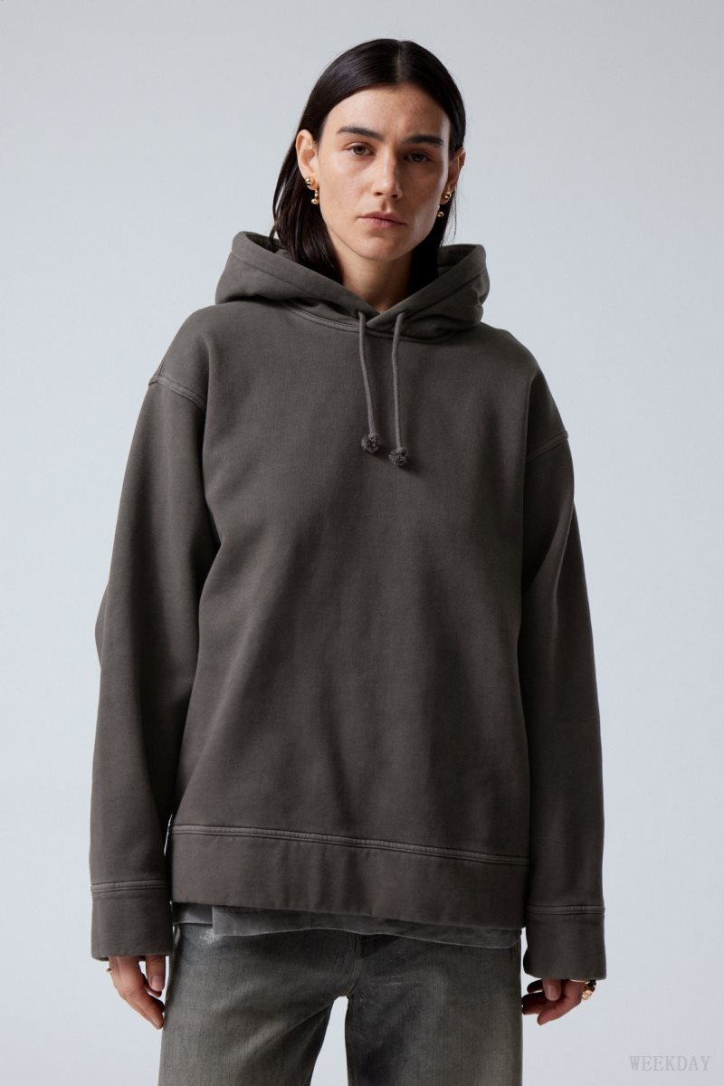 Black Weekday Oversized Heavyweight Hoodie | GNMP3426