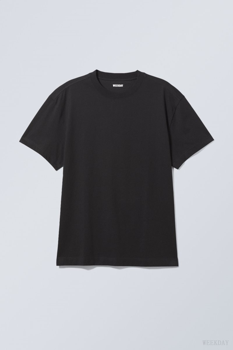 Black Weekday Oversized Heavyweight T-shirt | UUGS0516