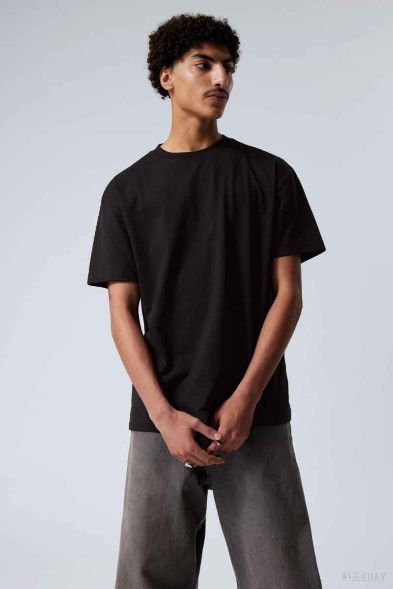 Black Weekday Oversized Heavyweight T-shirt | UUGS0516