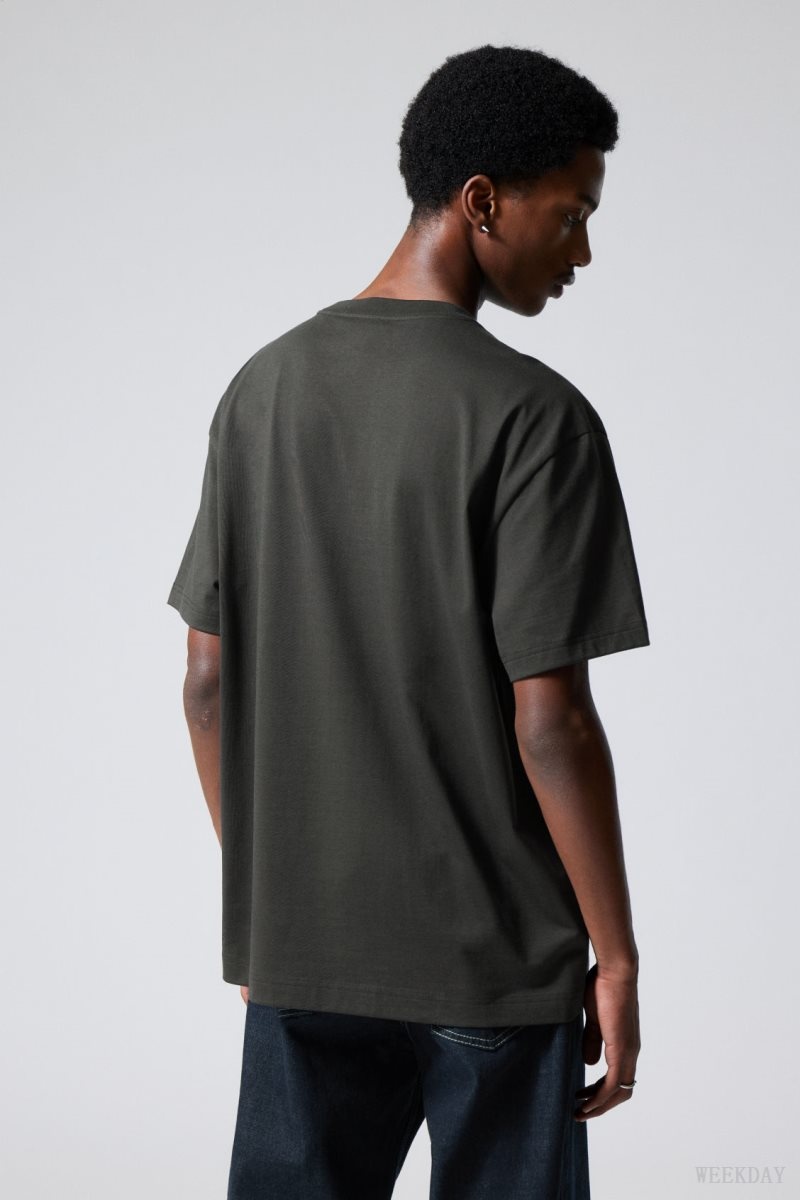 Black Weekday Oversized Heavyweight T-shirt | ZKSF5282