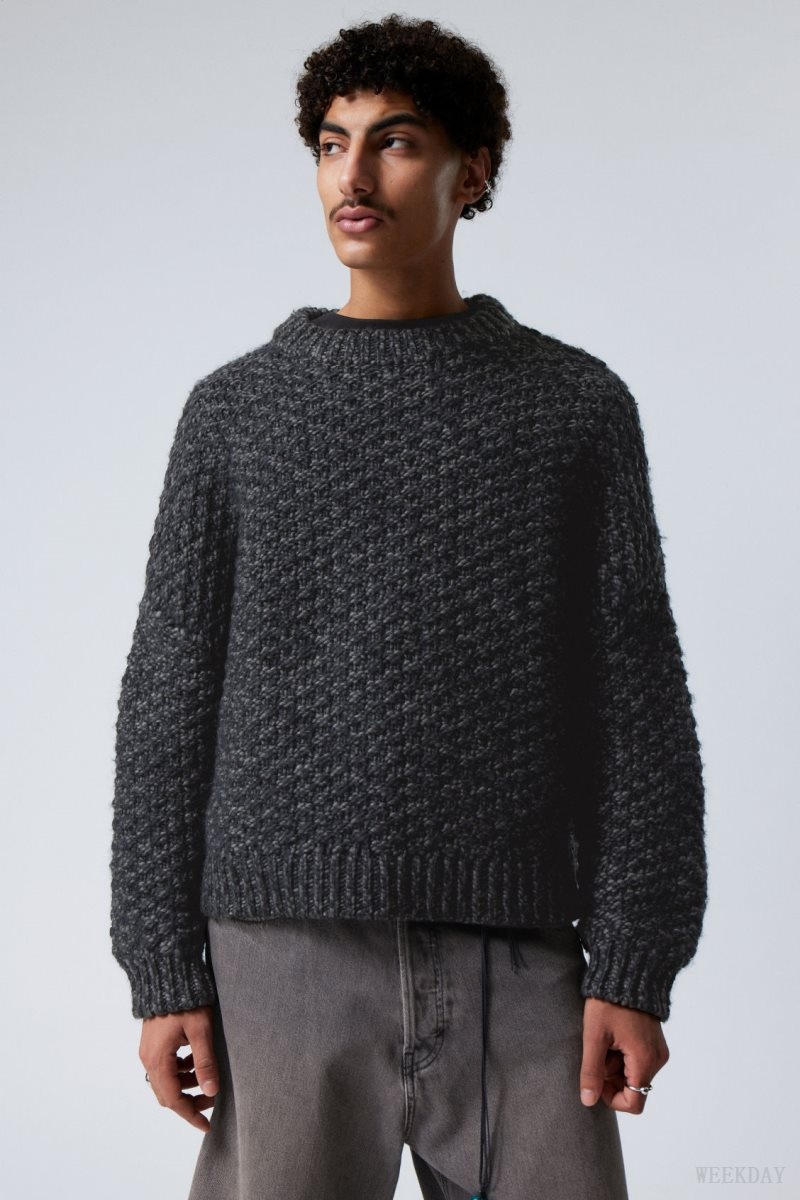 Black Weekday Oversized Wool Blend Sweater | IRSG3989