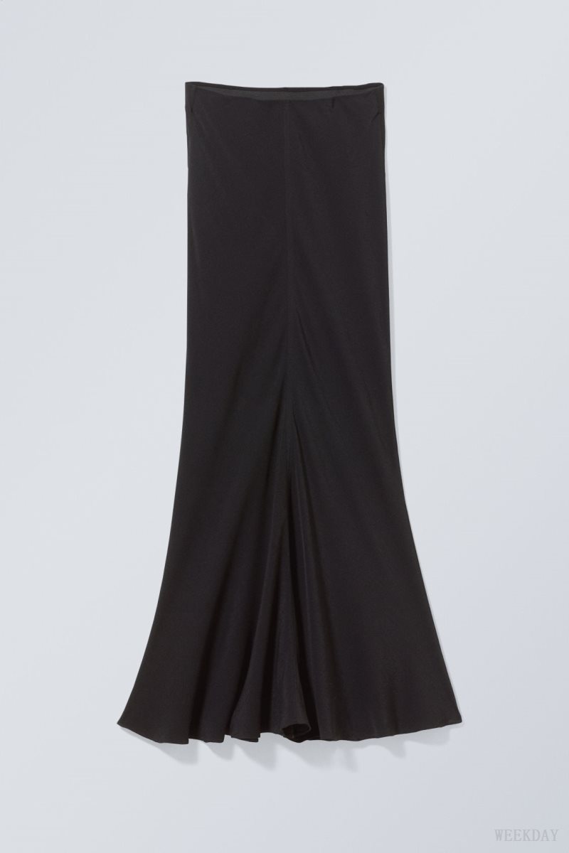 Black Weekday Paige Long Skirt | WRQG4674