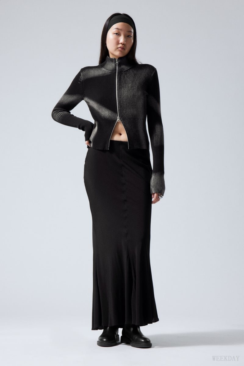 Black Weekday Paige Long Skirt | WRQG4674