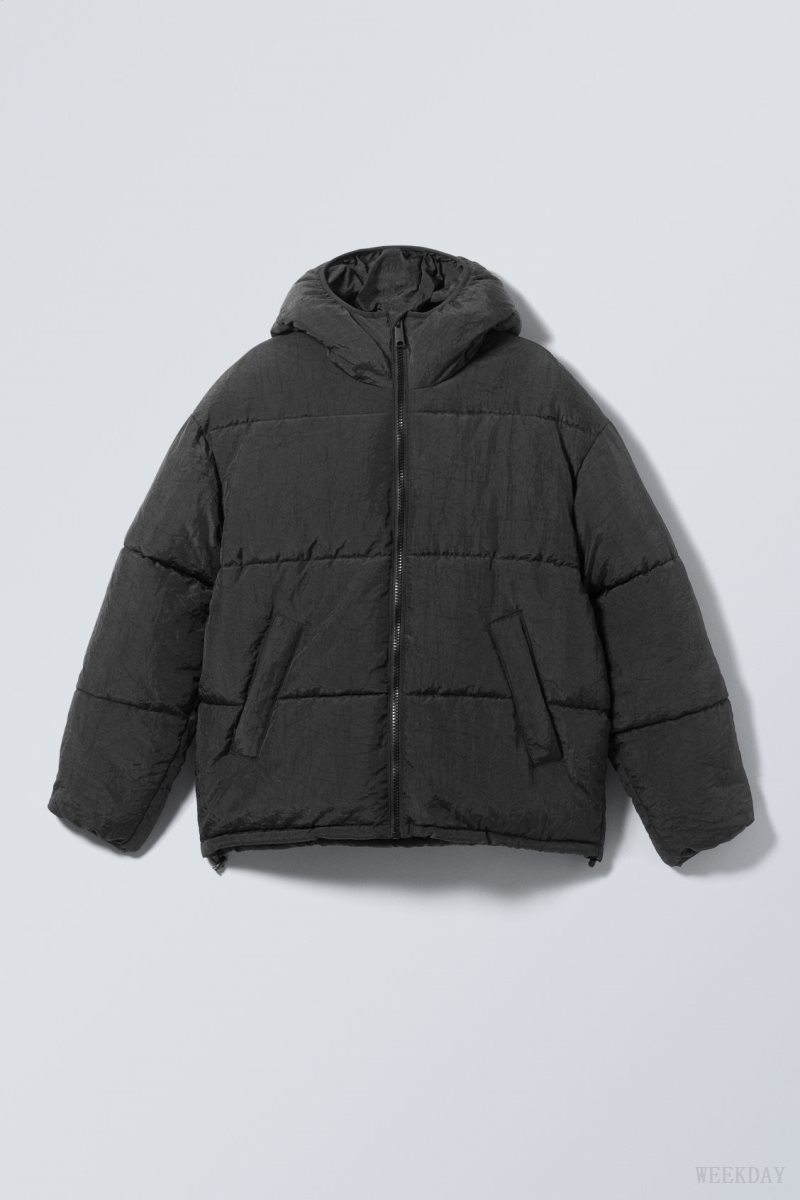 Black Weekday Pat Puffer Jacket | MPBS4160