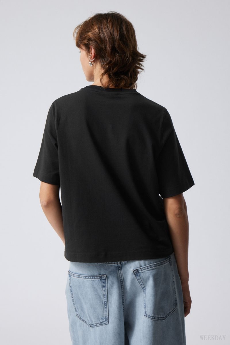 Black Weekday Perfect Boxy T-shirt | HHLH8885