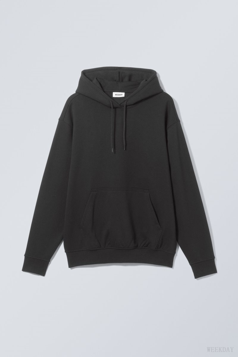 Black Weekday Relaxed Heavy Hoodie | VWBN0526