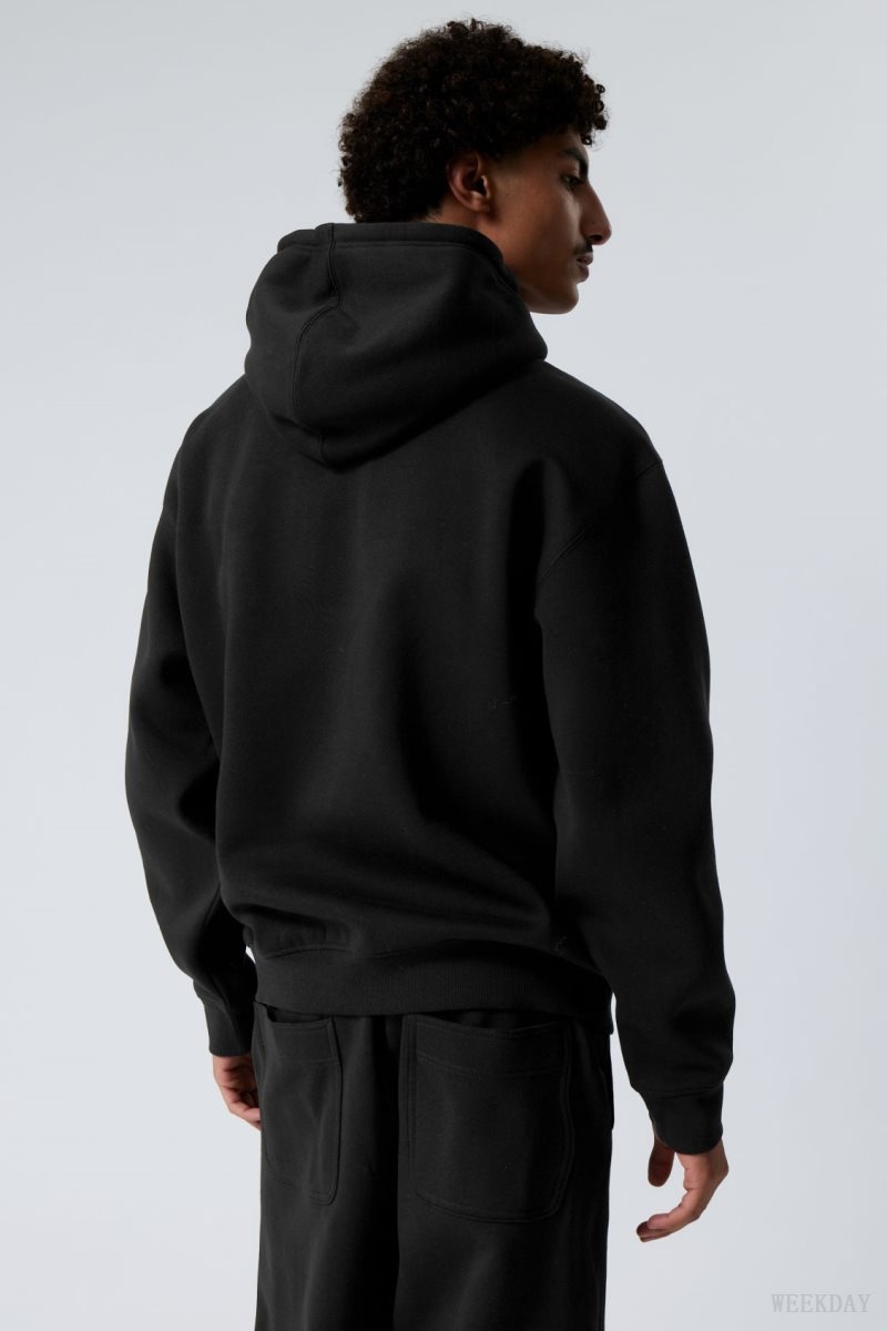 Black Weekday Relaxed Heavy Hoodie | VWBN0526