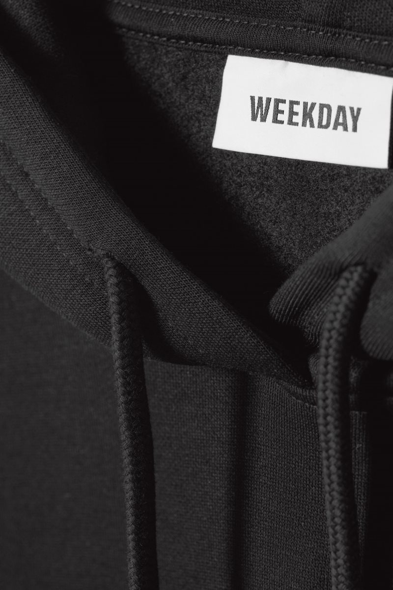 Black Weekday Relaxed Heavy Hoodie | VWBN0526