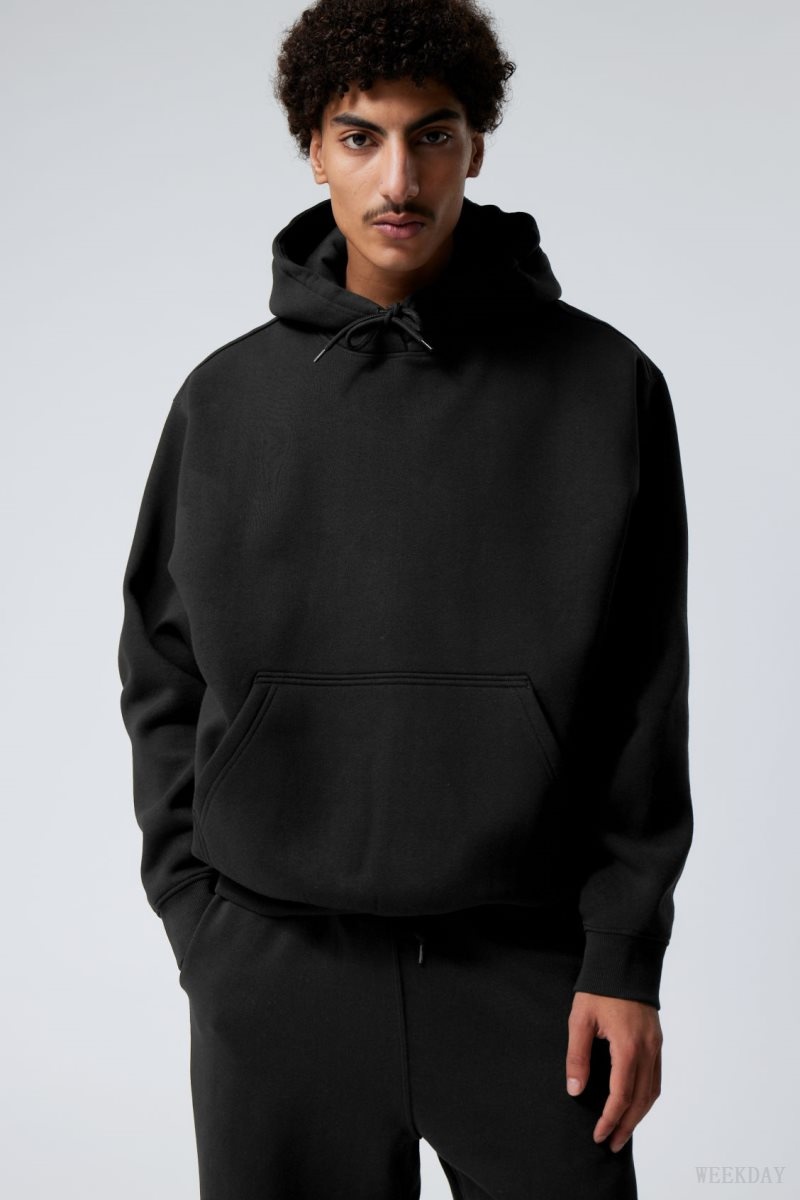 Black Weekday Relaxed Heavy Hoodie | VWBN0526