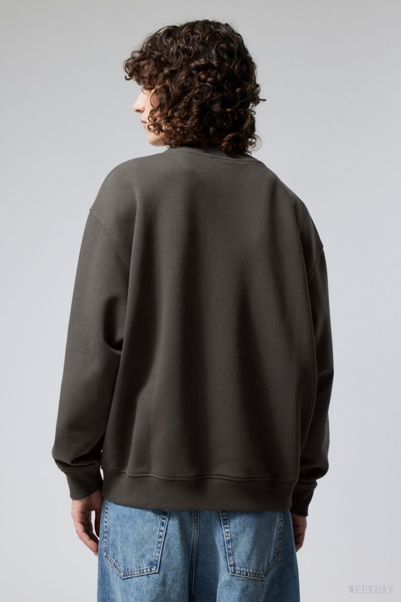 Black Weekday Relaxed Heavyweight Sweatshirt | TQDE4386