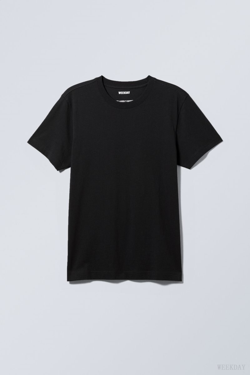 Black Weekday Relaxed Midweight T-shirt | ROJV7933