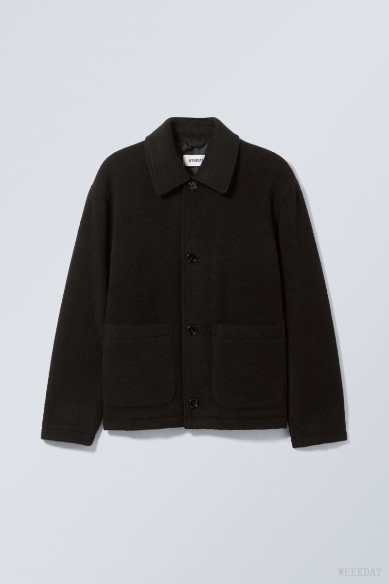 Black Weekday Rory Wool Jacket | IHDO3738