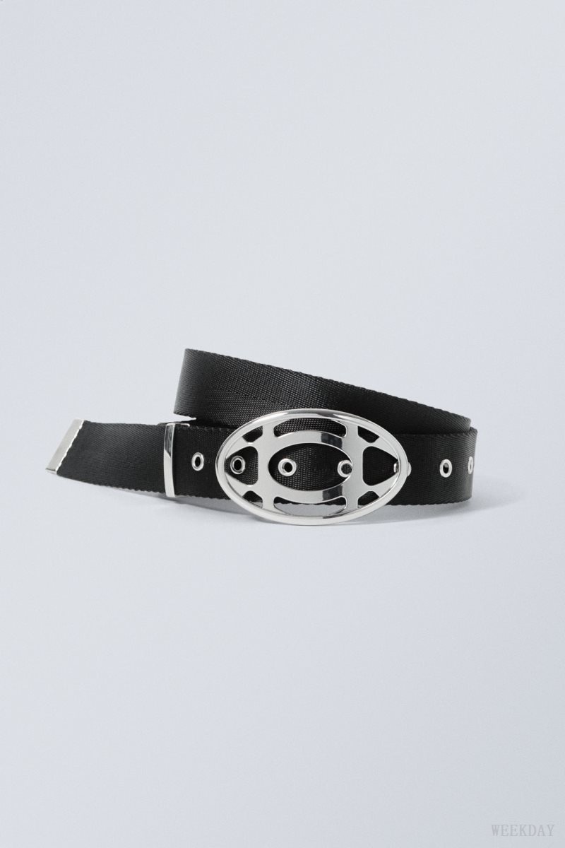 Black Weekday Sasha webbing belt | FXIS3812