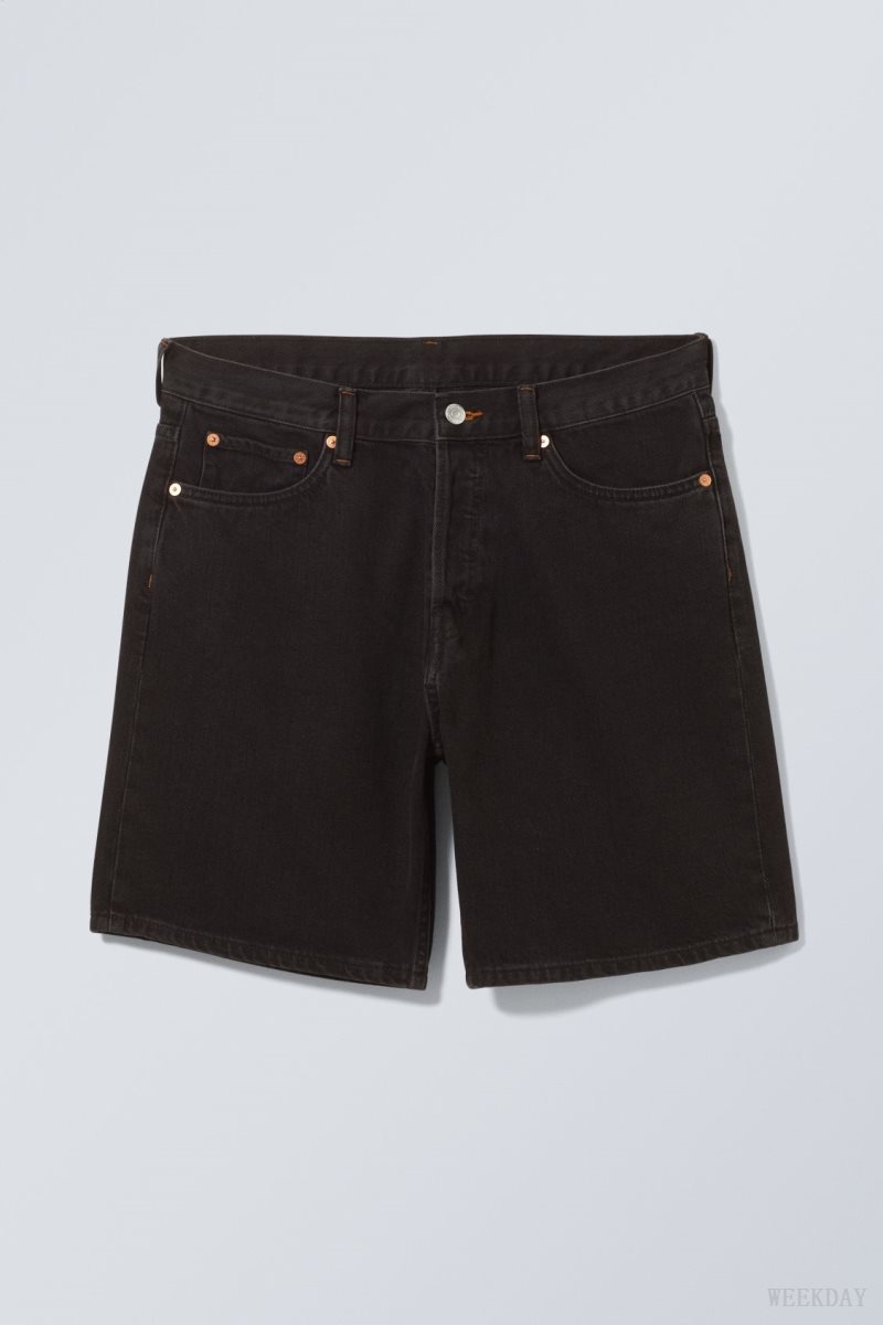 Black Weekday Space Relaxed Denim Shorts | VTEN8811