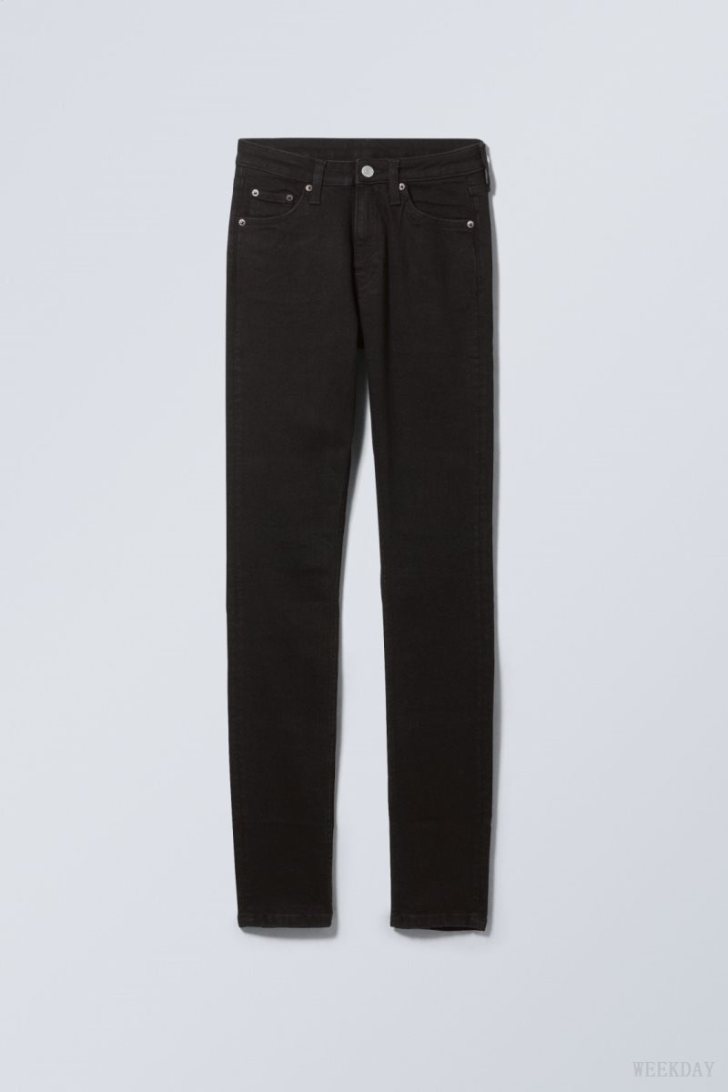 Black Weekday Spare Mid Skinny Jeans | YWPC9478