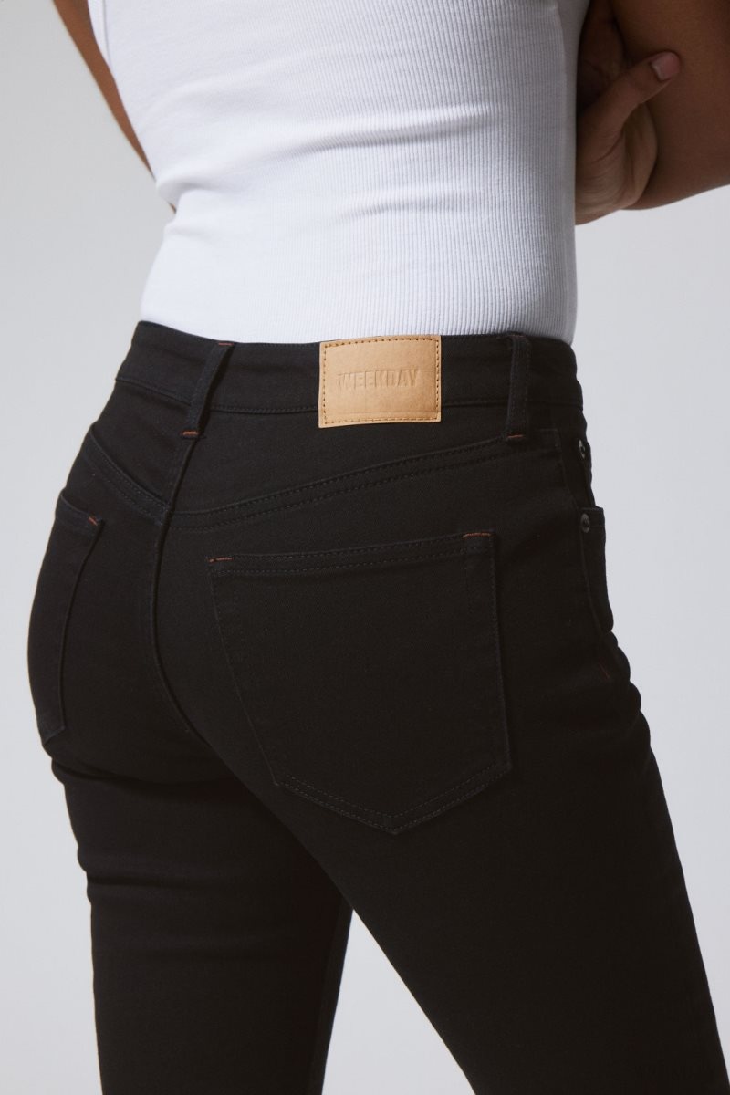 Black Weekday Spare Mid Skinny Jeans | YWPC9478