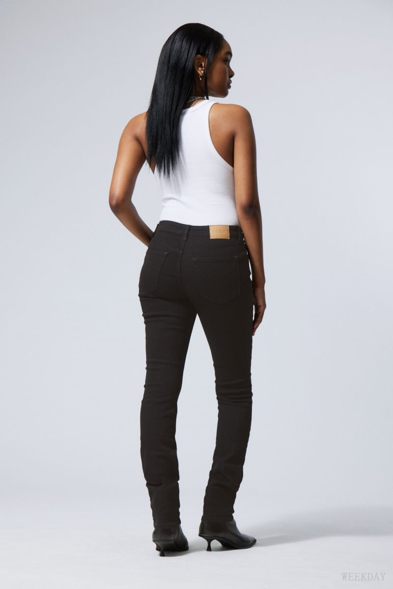 Black Weekday Spare Mid Skinny Jeans | YWPC9478