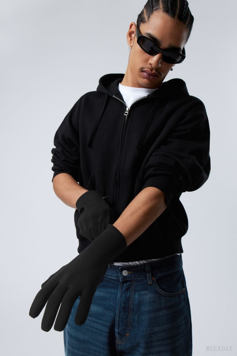 Black Weekday Sporty Gloves | WEGL7958